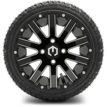 MODZ® 12" Mauler Glossy Black with Ball Mill Wheels & Street Tires Combo