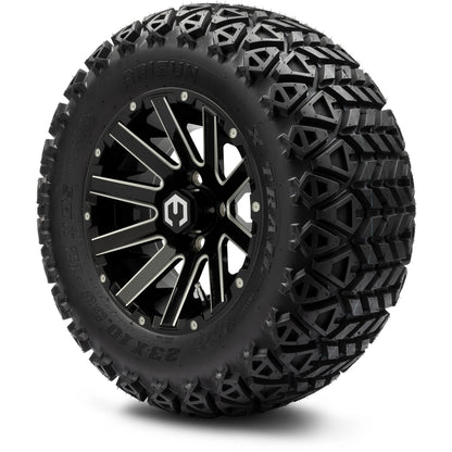 MODZ® 12" Mauler Glossy Black with Ball Mill Wheels & Off-Road Tires Combo