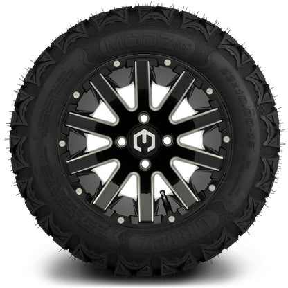 MODZ® 12" Mauler Glossy Black with Ball Mill Wheels & Off-Road Tires Combo