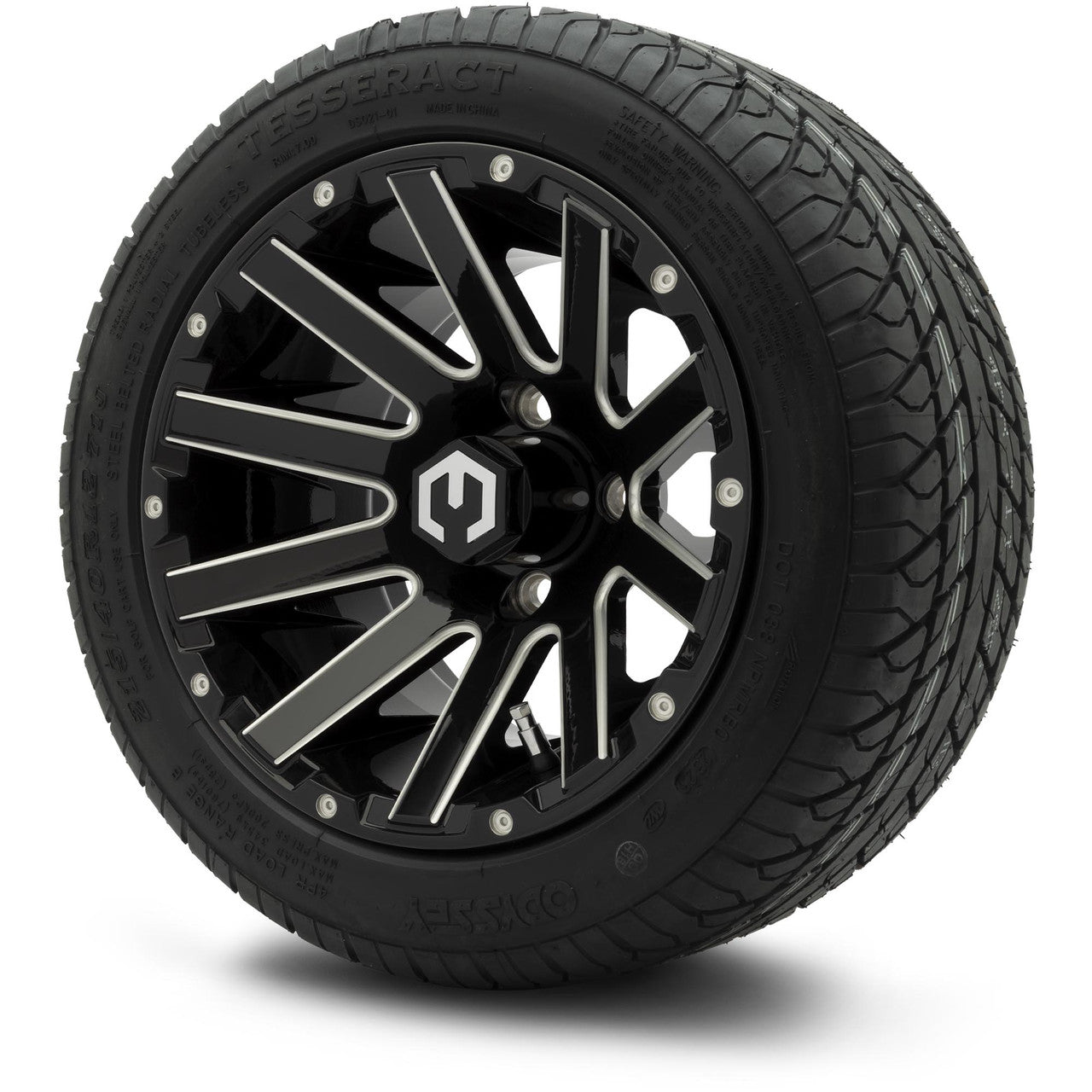 MODZ® 12" Mauler Glossy Black with Ball Mill Wheels & Street Tires Combo