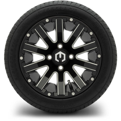 MODZ® 12" Mauler Glossy Black with Ball Mill Wheels & Street Tires Combo