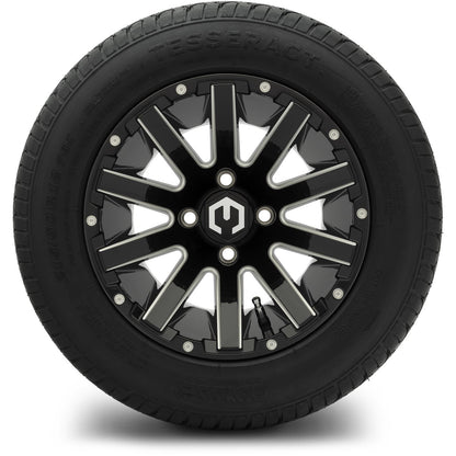 MODZ® 12" Mauler Glossy Black with Ball Mill Wheels & Street Tires Combo