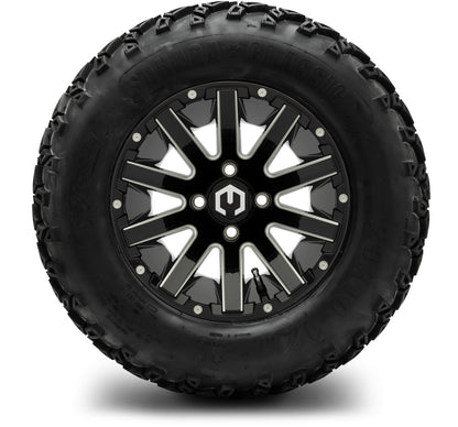 MODZ® 12" Mauler Glossy Black with Ball Mill Wheels & Off-Road Tires Combo