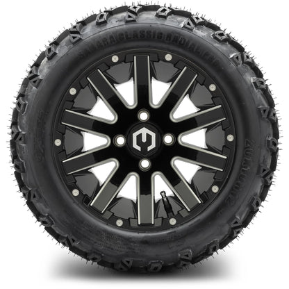 MODZ® 12" Mauler Glossy Black with Ball Mill Wheels & Off-Road Tires Combo