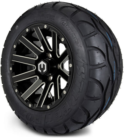 MODZ® 12" Mauler Glossy Black with Ball Mill Wheels & Street Tires Combo
