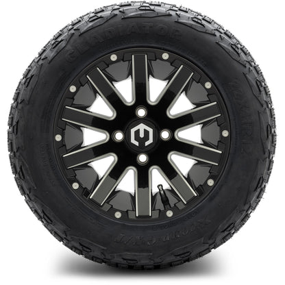 MODZ® 12" Mauler Glossy Black with Ball Mill Wheels & Off-Road Tires Combo