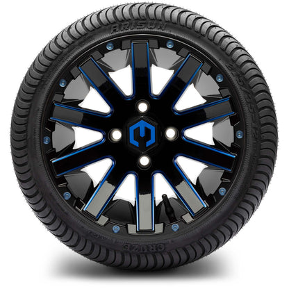 MODZ® 12" Mauler Glossy Black and Blue with Ball Mill Wheels & Street Tires Combo