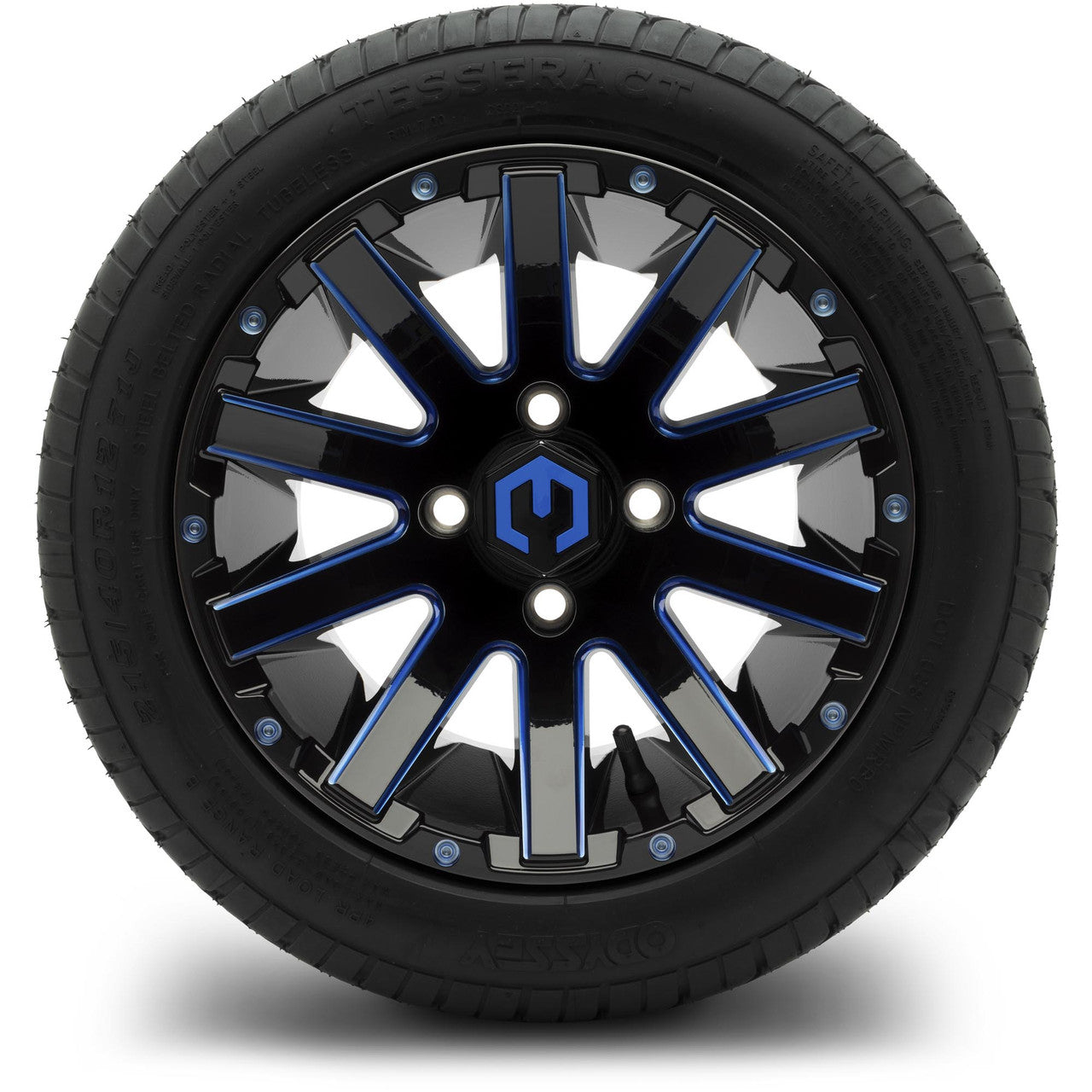 MODZ® 12" Mauler Glossy Black and Blue with Ball Mill Wheels & Street Tires Combo