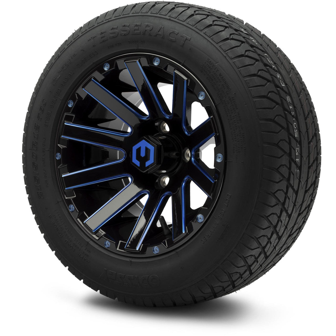 MODZ® 12" Mauler Glossy Black and Blue with Ball Mill Wheels & Street Tires Combo
