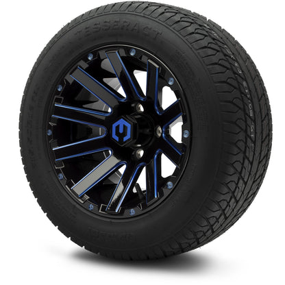 MODZ® 12" Mauler Glossy Black and Blue with Ball Mill Wheels & Street Tires Combo
