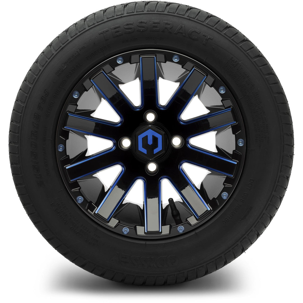 MODZ® 12" Mauler Glossy Black and Blue with Ball Mill Wheels & Street Tires Combo