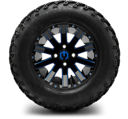 MODZ® 12" Mauler Blue and Black with Ball Mill Wheels & Off-Road Tires Combo