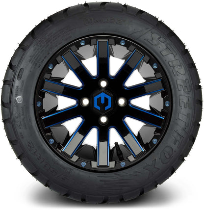 MODZ® 12" Mauler Glossy Black and Blue with Ball Mill Wheels & Street Tires Combo