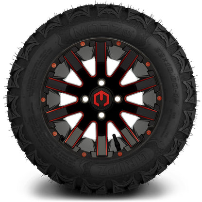 MODZ® 12" Mauler Red and Black with Ball Mill Wheels & Off-Road Tires Combo