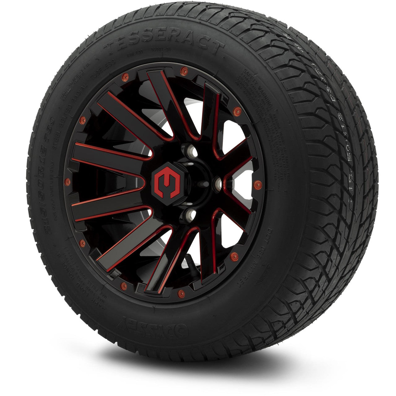 MODZ® 12" Mauler Glossy Black and Red with Ball Mill Wheels & Street Tires Combo