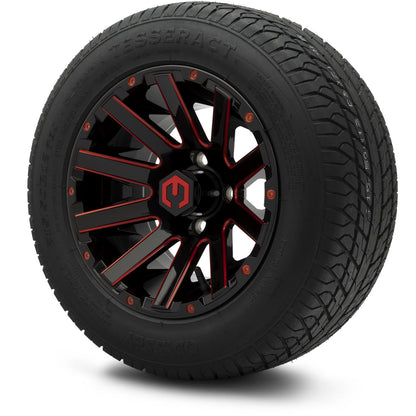 MODZ® 12" Mauler Glossy Black and Red with Ball Mill Wheels & Street Tires Combo