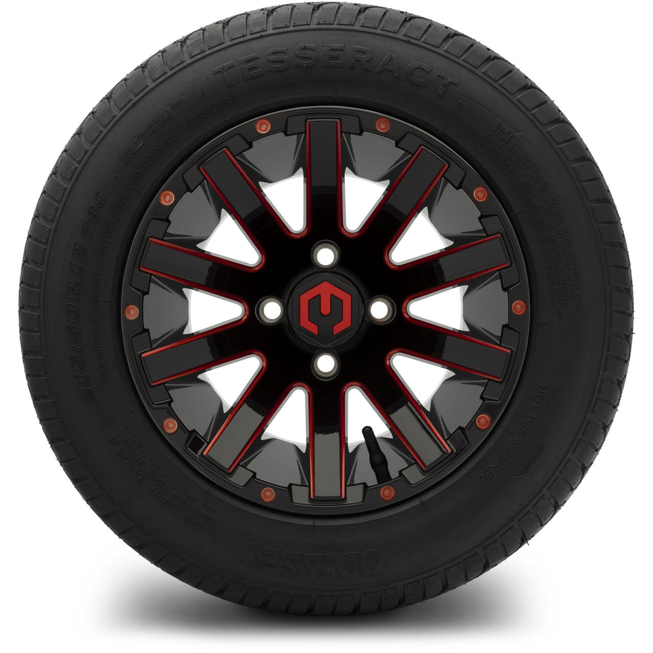 MODZ® 12" Mauler Glossy Black and Red with Ball Mill Wheels & Street Tires Combo