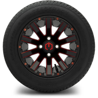MODZ® 12" Mauler Glossy Black and Red with Ball Mill Wheels & Street Tires Combo