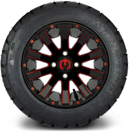 MODZ® 12" Mauler Glossy Black and Red with Ball Mill Wheels & Street Tires Combo