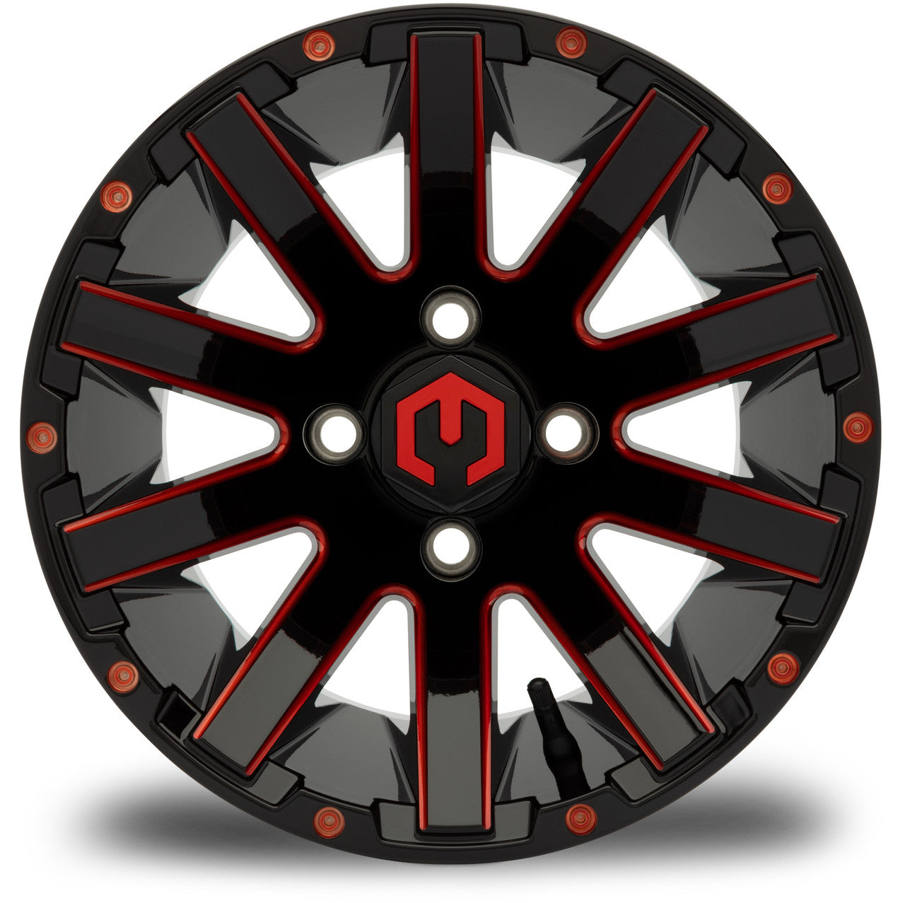 MODZ® Mauler Red & Black 12" Golf Cart Wheel