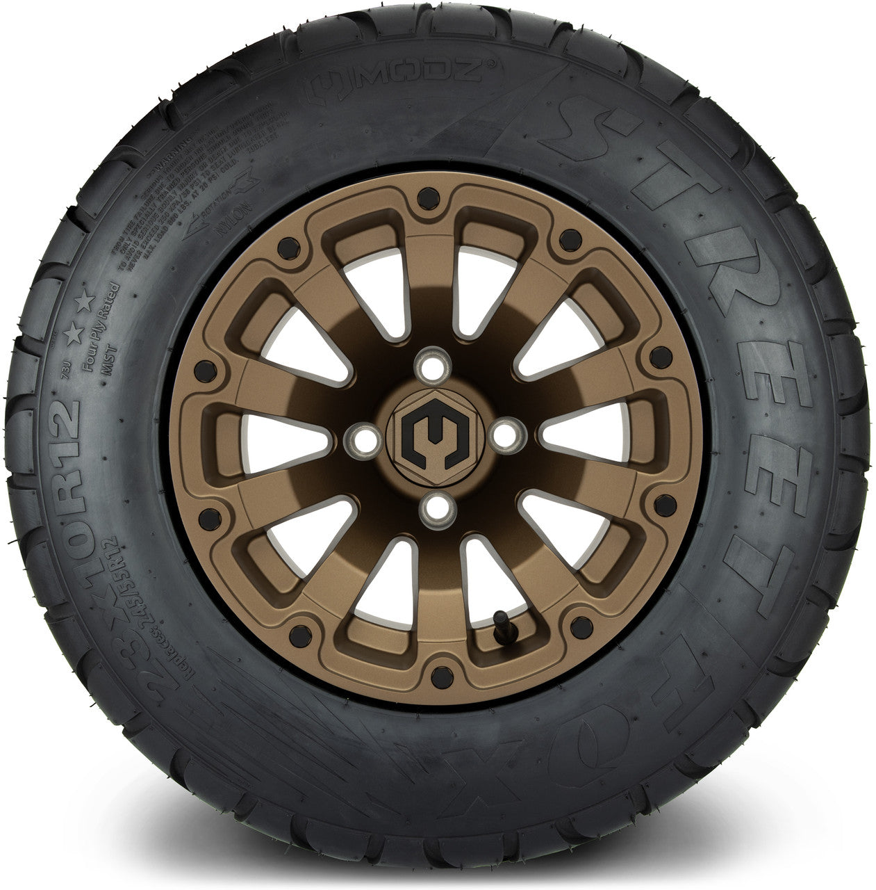 MODZ® 12" Bomber Matte Bronze Wheels & Street Tires Combo