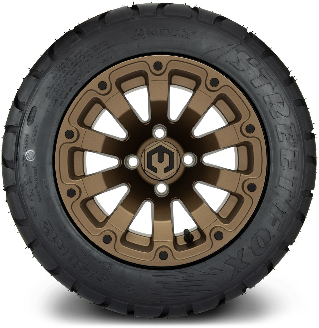 MODZ® 12" Bomber Matte Bronze Wheels & Street Tires Combo