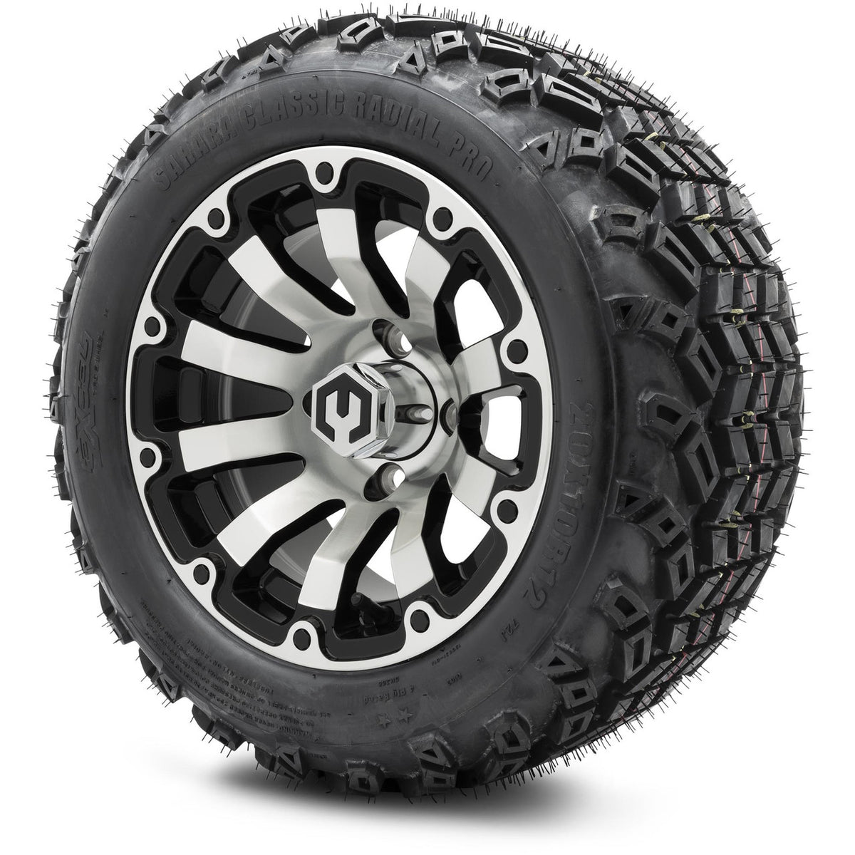 MODZ® 12" Bomber Machined Black Wheels & Off-Road Tires Combo