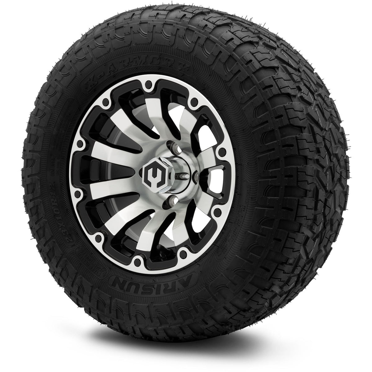 MODZ® 12" Bomber Machined Black Wheels & Off-Road Tires Combo