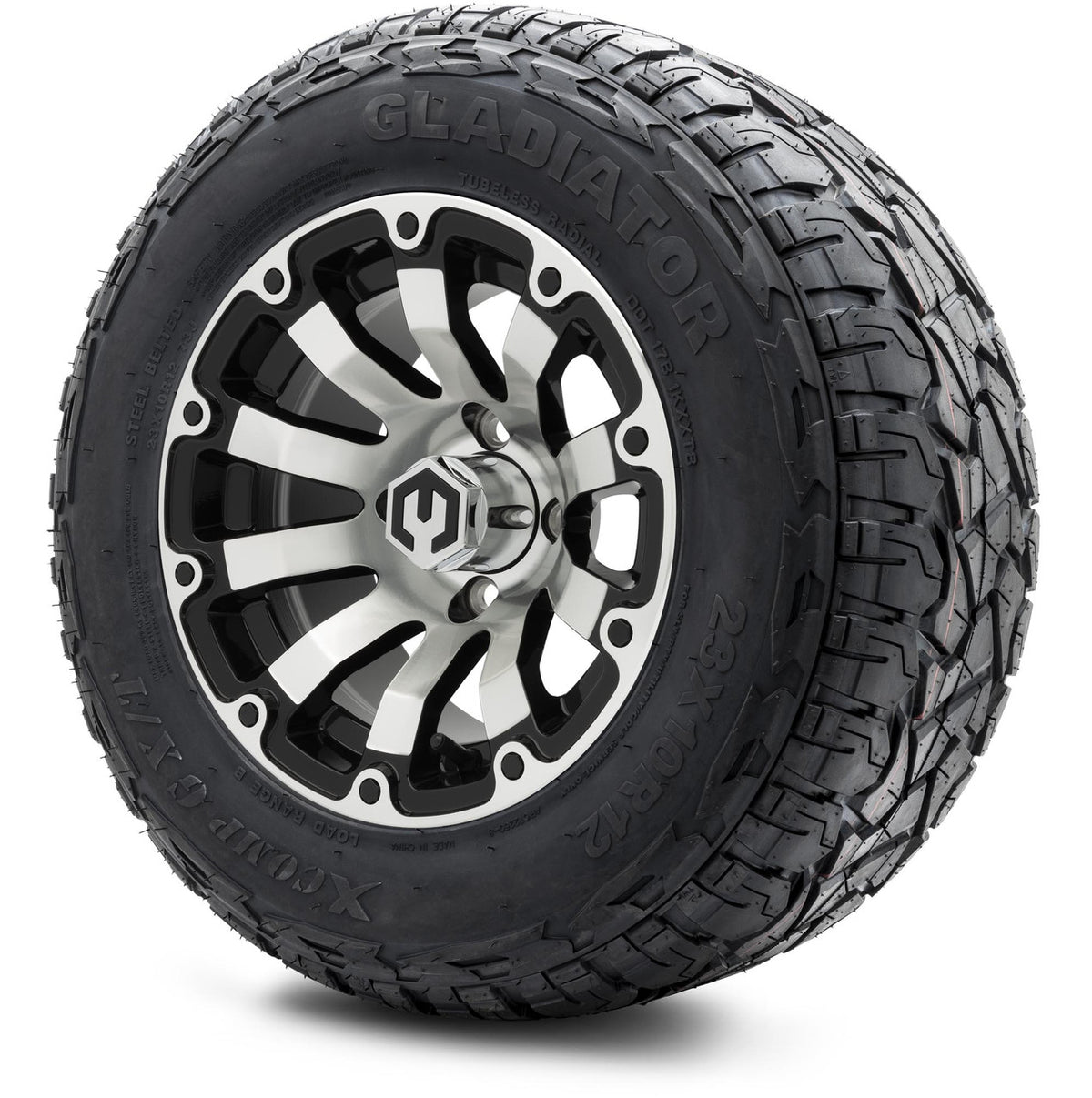 MODZ® 12" Bomber Machined Black Wheels & Off-Road Tires Combo