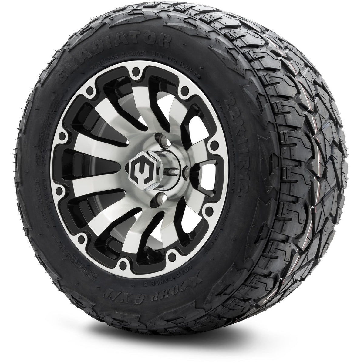 MODZ® 12" Bomber Machined Black Wheels & Off-Road Tires Combo