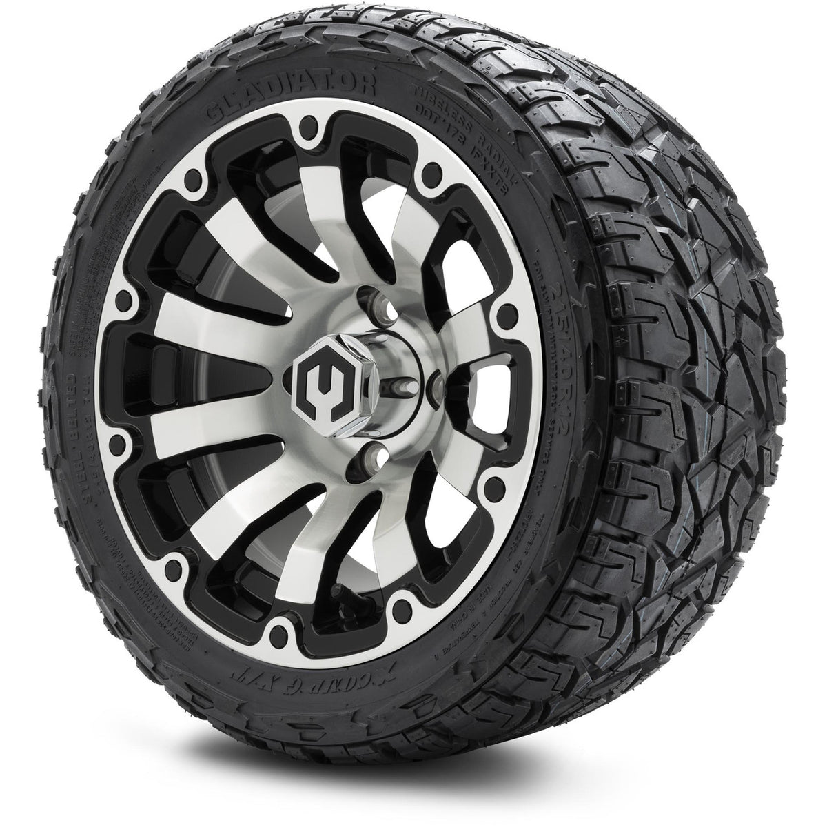 MODZ® 12" Bomber Machined Black Wheels & Off-Road Tires Combo