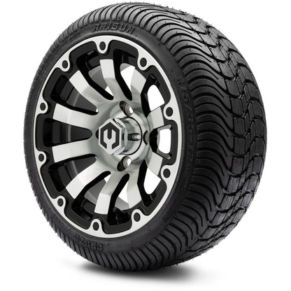 MODZ® 12" Bomber Machined Black Wheels & Street Tires Combo