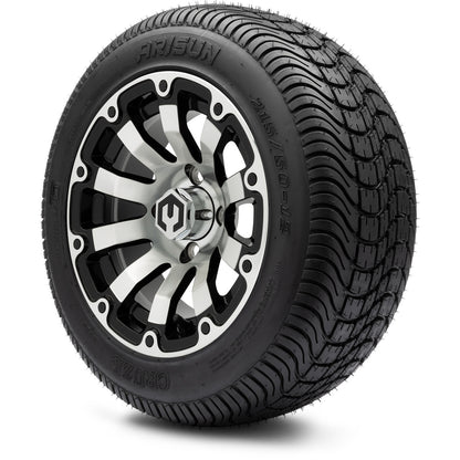 MODZ® 12" Bomber Machined Black Wheels & Street Tires Combo