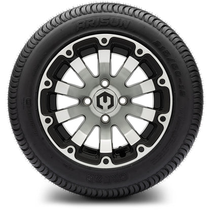 MODZ® 12" Bomber Machined Black Wheels & Street Tires Combo