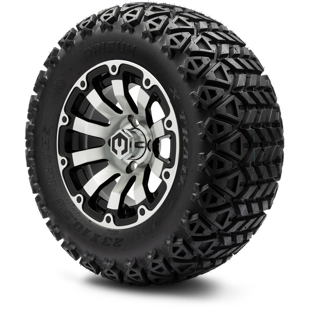 MODZ® 12" Bomber Machined Black Wheels & Off-Road Tires Combo