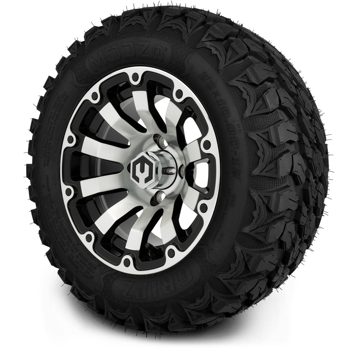 MODZ® 12" Bomber Machined Black Wheels & Off-Road Tires Combo