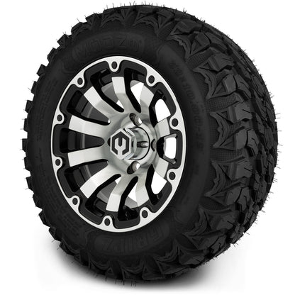 MODZ® 12" Bomber Machined Black Wheels & Off-Road Tires Combo