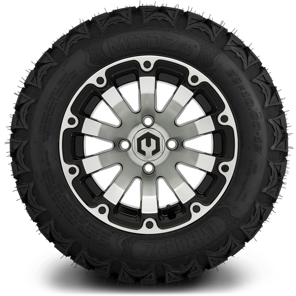 MODZ® 12" Bomber Machined Black Wheels & Off-Road Tires Combo