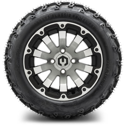 MODZ® 12" Bomber Machined Black Wheels & Off-Road Tires Combo