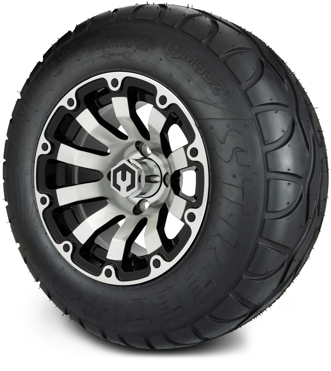 MODZ® 12" Bomber Machined Black Wheels & Street Tires Combo