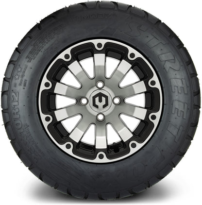 MODZ® 12" Bomber Machined Black Wheels & Street Tires Combo