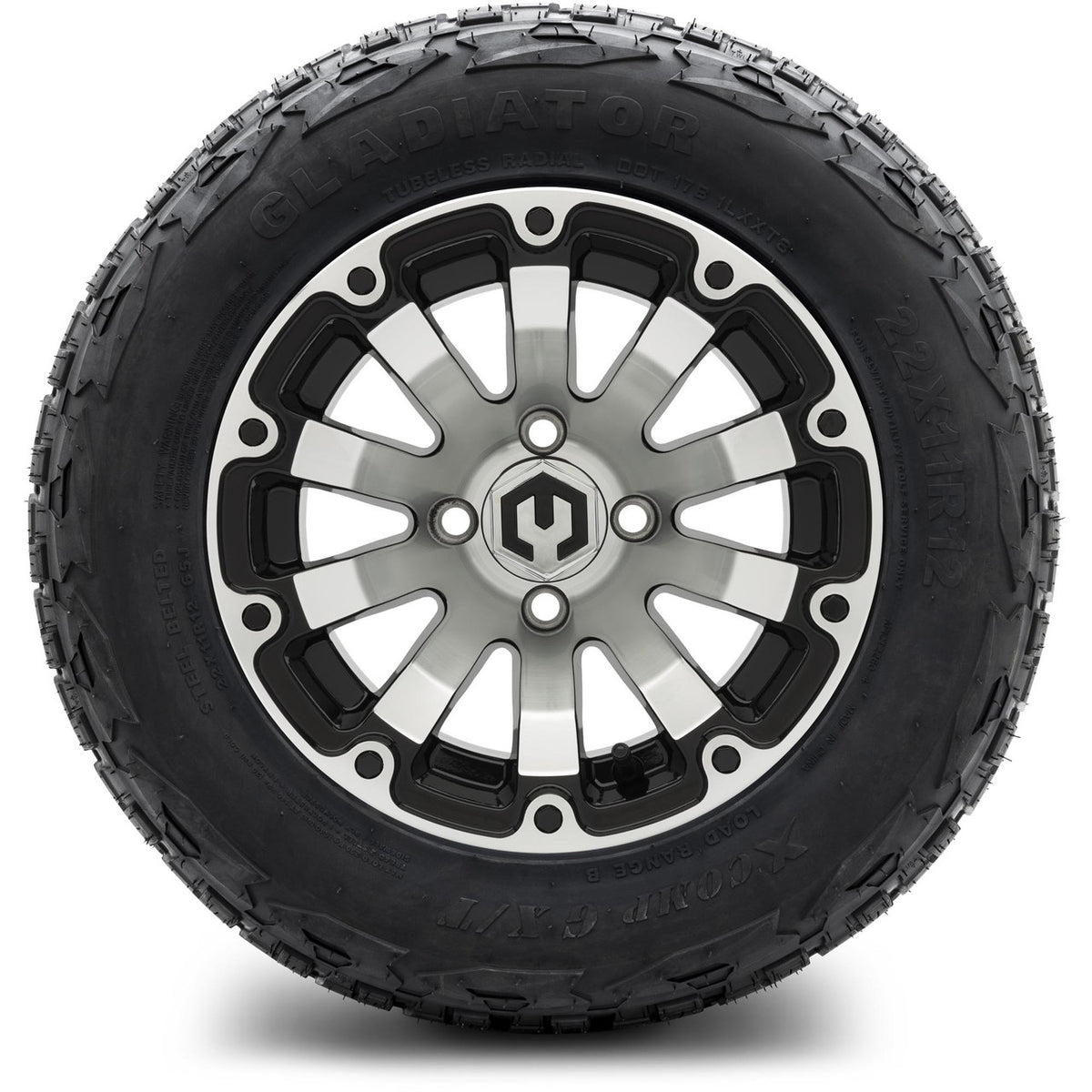 MODZ® 12" Bomber Machined Black Wheels & Off-Road Tires Combo