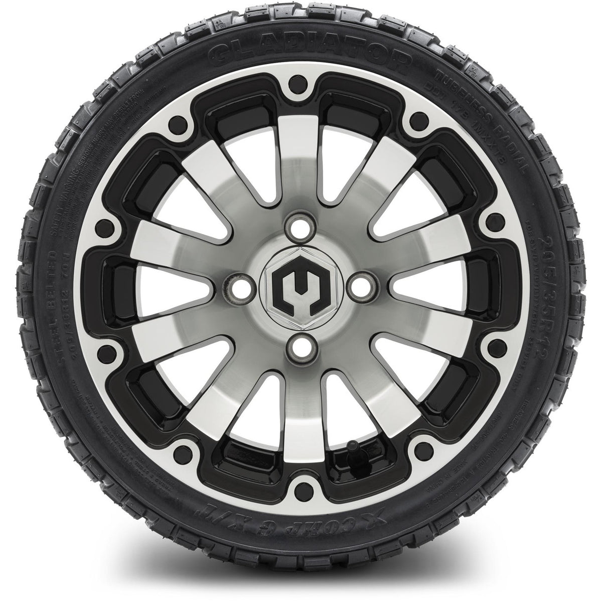 MODZ® 12" Bomber Machined Black Wheels & Off-Road Tires Combo