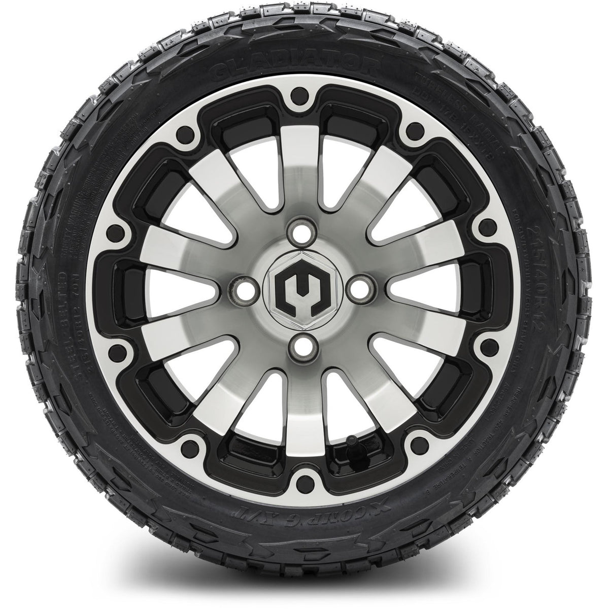 MODZ® 12" Bomber Machined Black Wheels & Off-Road Tires Combo