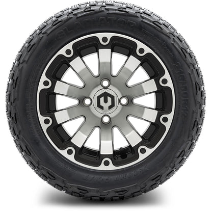MODZ® 12" Bomber Machined Black Wheels & Off-Road Tires Combo