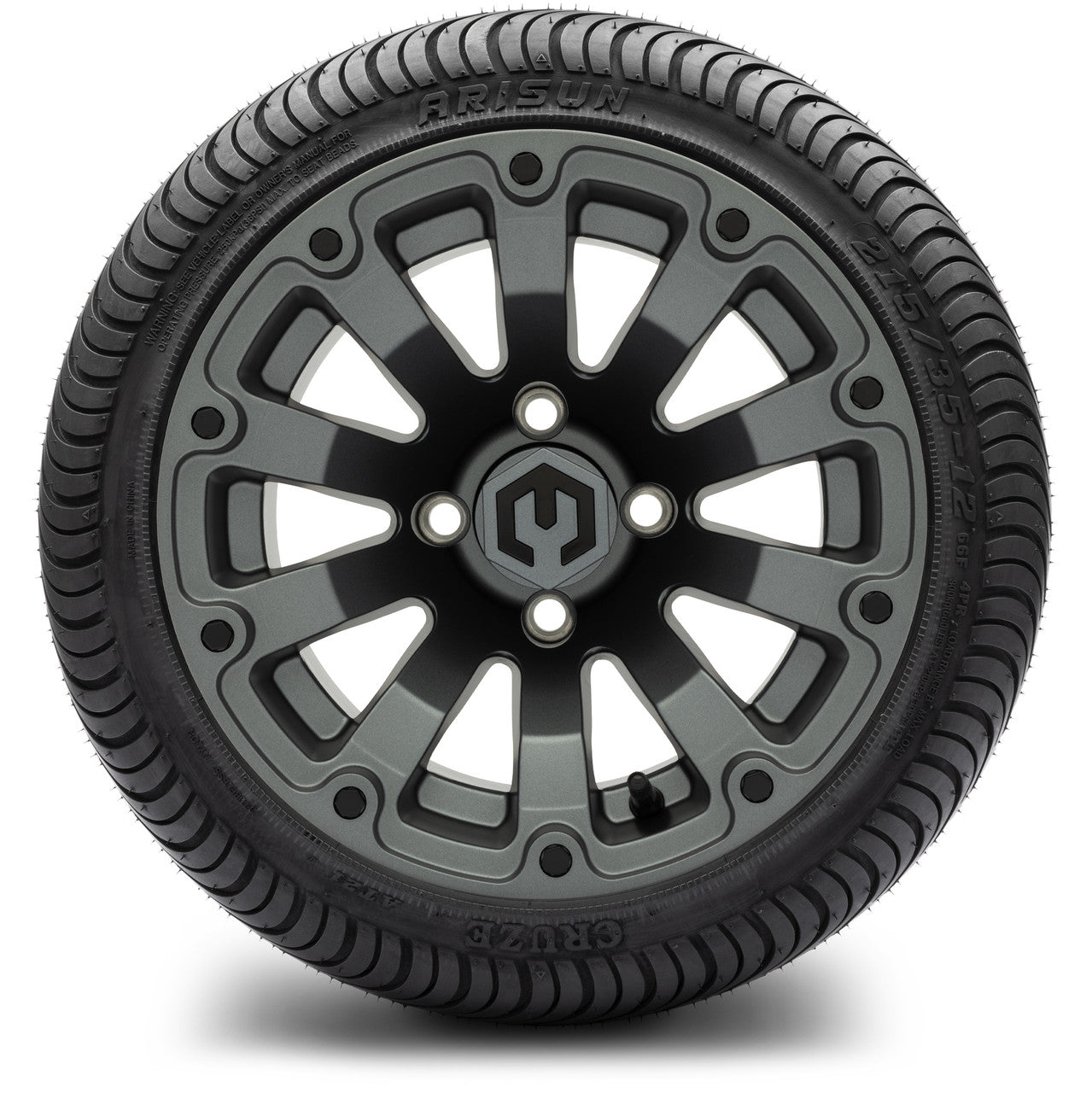 MODZ® 12" Bomber Matte Gunmetal Wheels & Street Tires Combo