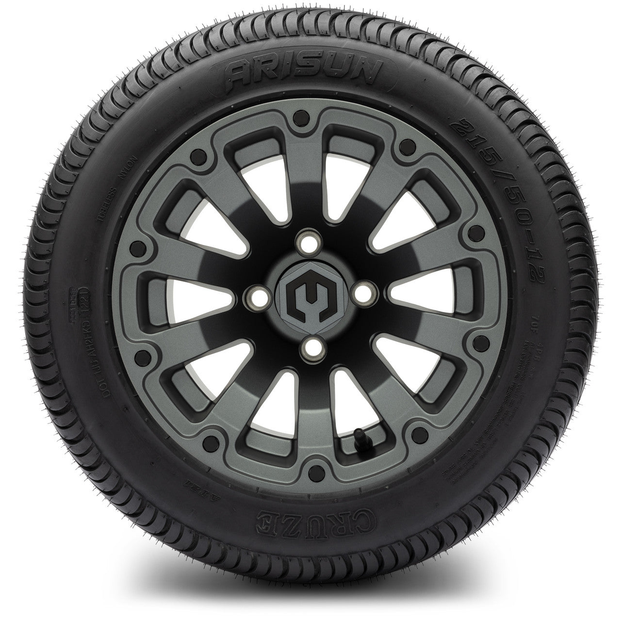 MODZ® 12" Bomber Matte Gunmetal Wheels & Street Tires Combo