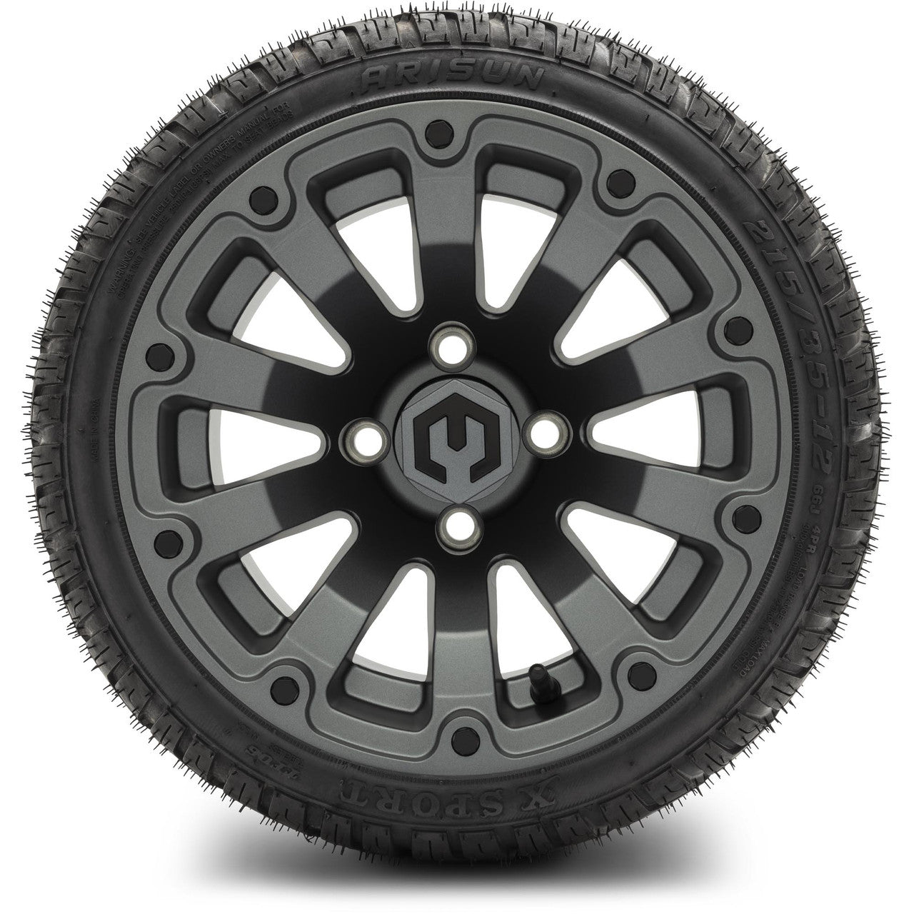 MODZ® 12" Bomber Matte Gunmetal Wheels & Street Tires Combo