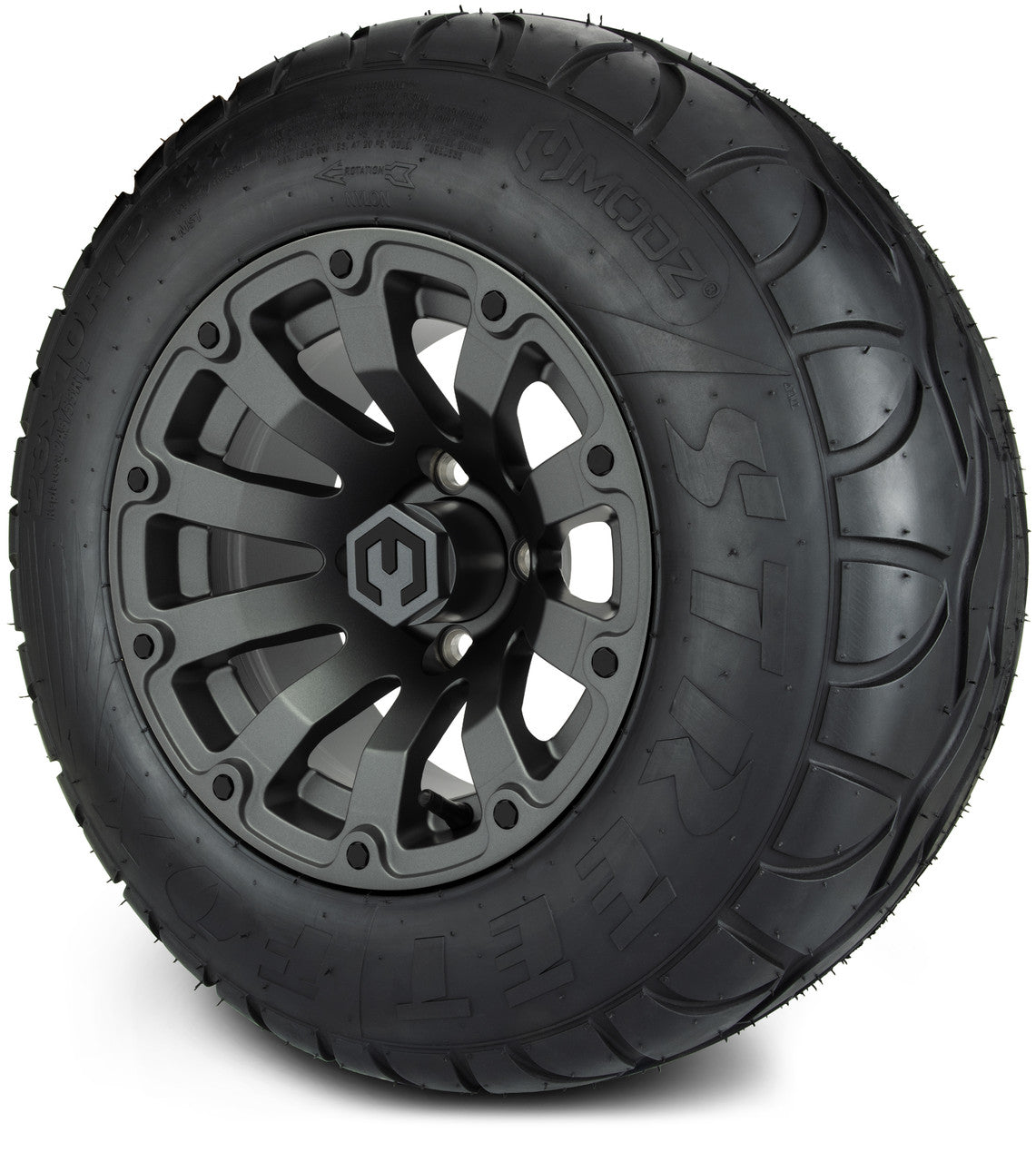 MODZ® 12" Bomber Matte Gunmetal Wheels & Street Tires Combo