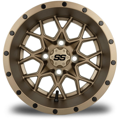MODZ® Vortex Matte Bronze 12" Golf Cart Wheel